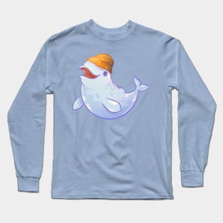 Cute Beanie Beluga Whale Long Sleeve T-Shirt